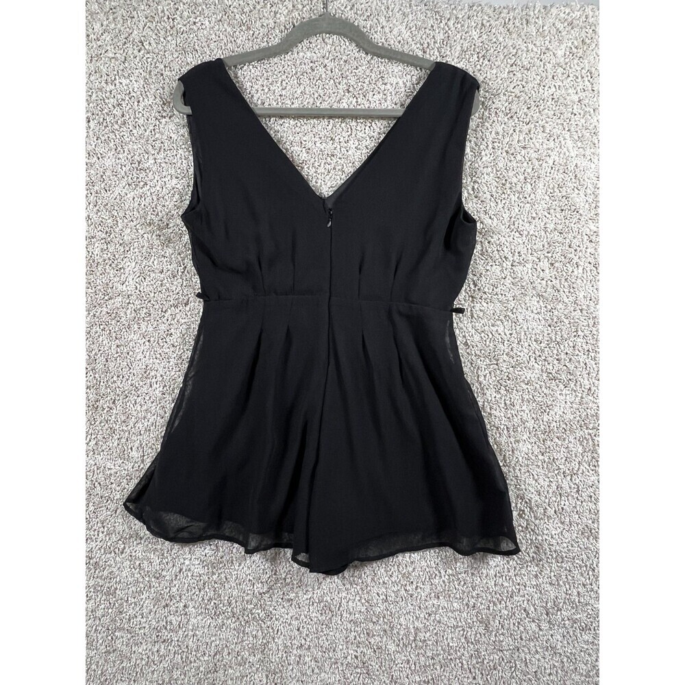 Banjul Black Sleeveless Peplum Blouse Womens Medium Sheer Overlay Top